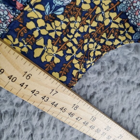 Talbots Top Women’s Size 2X Blue Floral Plus Cotton Button Front Long Sleeve - Picture 5 of 8